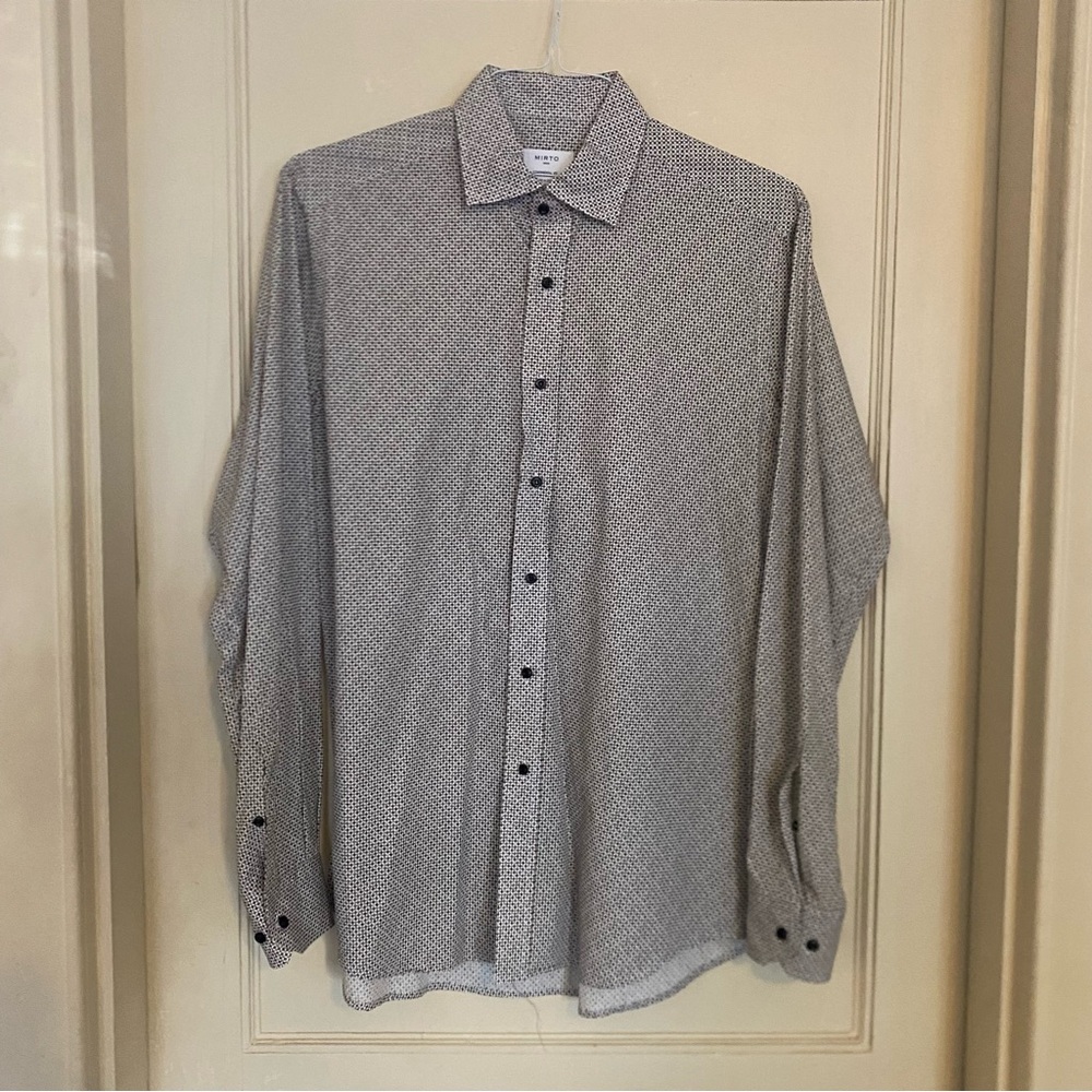 MENS DESIGNER SHIRT MIRTO 4/ LARGE Multi Color Diamond Pattern
